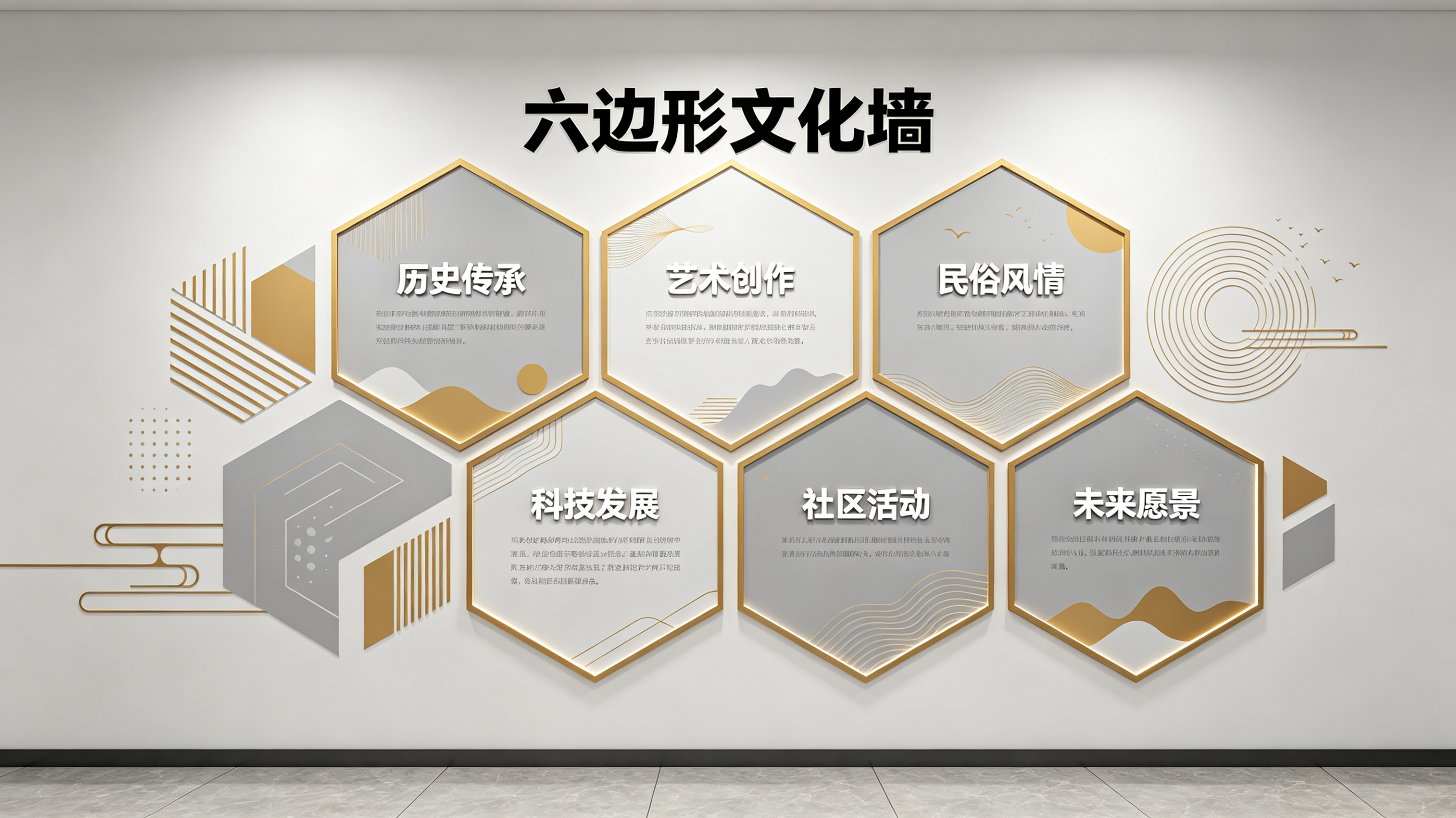 清涧企业文化墙 | 六边形信息美学